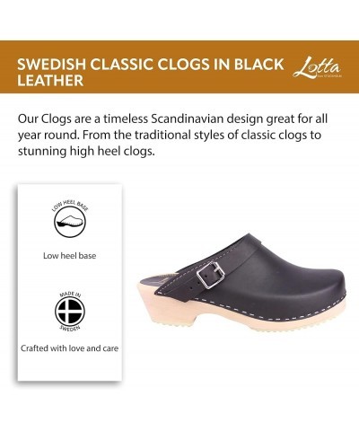 Swedish Classic Clog with Buckled Strap for Women | Low Heel Slip-on Wooden Clogs Made in Sweden | Supportive Alder Wood Base...