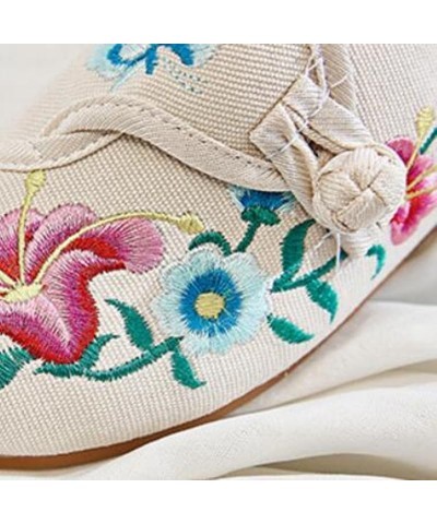 Floral Embroidered Shoes for Women Vintage Casual Loafers Canvas Shoe Ethnic Pumps Ladies Slingbacks Sandals Denim Blue 4 $22...