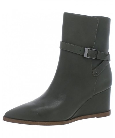 Women's Emina Pointed Toe Wedge Bootie Ankle Boot Cypress Green Leather $54.58 Boots