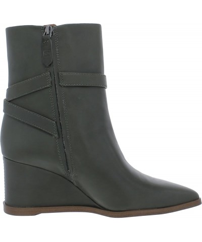 Women's Emina Pointed Toe Wedge Bootie Ankle Boot Cypress Green Leather $54.58 Boots