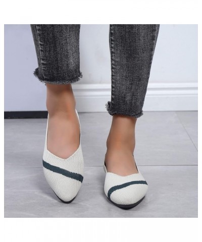 Ladies Fashion Mesh Breathable Shallow Mouth Shoes Pointed Toe Flat Womens Casual Dress Shoes with Arch Support White $14.58 ...