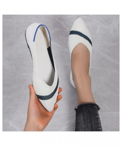 Ladies Fashion Mesh Breathable Shallow Mouth Shoes Pointed Toe Flat Womens Casual Dress Shoes with Arch Support White $14.58 ...