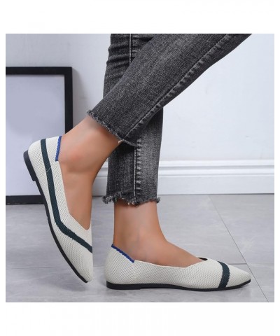 Ladies Fashion Mesh Breathable Shallow Mouth Shoes Pointed Toe Flat Womens Casual Dress Shoes with Arch Support White $14.58 ...