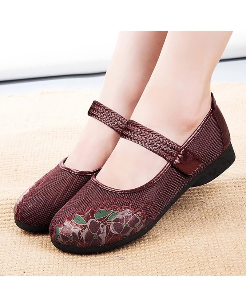 Embroidery Shoes for Women Dressy,Slip On Platform Sandals Wedges Shallow Beach Shoes Womens Casual Mesh Shoes Slip on Loafer...