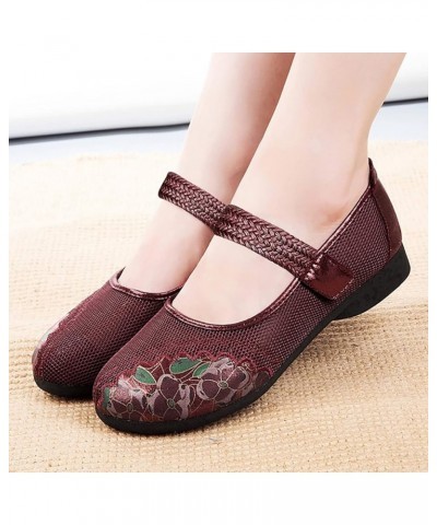 Embroidery Shoes for Women Dressy,Slip On Platform Sandals Wedges Shallow Beach Shoes Womens Casual Mesh Shoes Slip on Loafer...