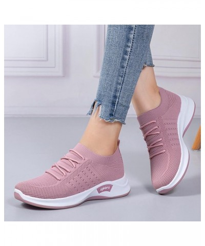 Women Cute Sneaker Fashion Leisure Shoes Casual Walking Dress Shoes Running Shoes Slip on Walking Shoe Pink $22.07 Outdoor Shoes