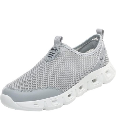 Slip on Sneakers Solid Color Flat Comfortable Lightweight Running Shoes Sneakers Z 02-grey $15.74 Athletic Shoes