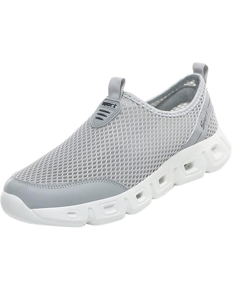 Slip on Sneakers Solid Color Flat Comfortable Lightweight Running Shoes Sneakers Z 02-grey $15.74 Athletic Shoes