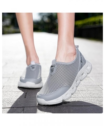 Slip on Sneakers Solid Color Flat Comfortable Lightweight Running Shoes Sneakers Z 02-grey $15.74 Athletic Shoes