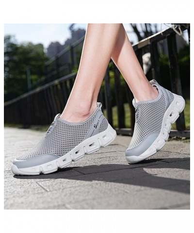 Slip on Sneakers Solid Color Flat Comfortable Lightweight Running Shoes Sneakers Z 02-grey $15.74 Athletic Shoes