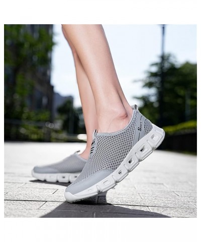 Slip on Sneakers Solid Color Flat Comfortable Lightweight Running Shoes Sneakers Z 02-grey $15.74 Athletic Shoes