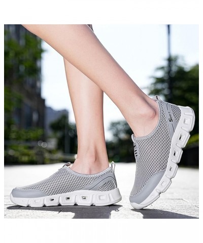 Slip on Sneakers Solid Color Flat Comfortable Lightweight Running Shoes Sneakers Z 02-grey $15.74 Athletic Shoes