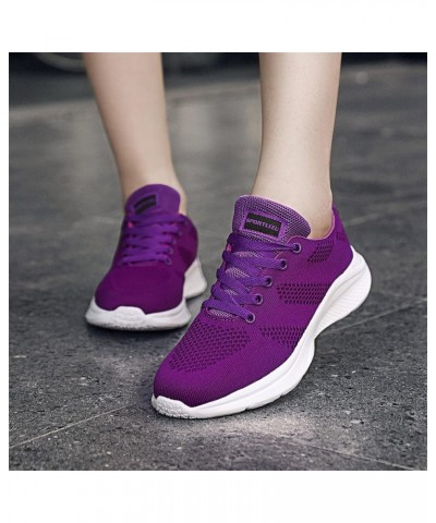 Women Platform Sandals Orthopedic Slip-on Walking Shoes Fashion Flat Casual Shoes Black Sneakers for Women Z 11-purple $24.67...