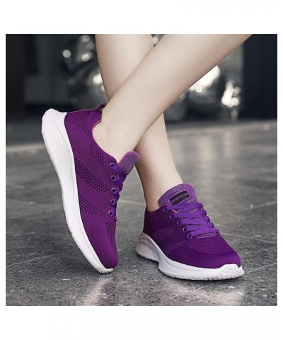 Women Platform Sandals Orthopedic Slip-on Walking Shoes Fashion Flat Casual Shoes Black Sneakers for Women Z 11-purple $24.67...