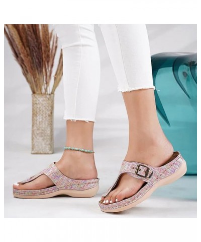 Fuzzy Sandals with Strap for Women Pinch Toe Sandal Women's Summer New Round Head Hollow Metal Sandals Womens Size 8 Pink $13...