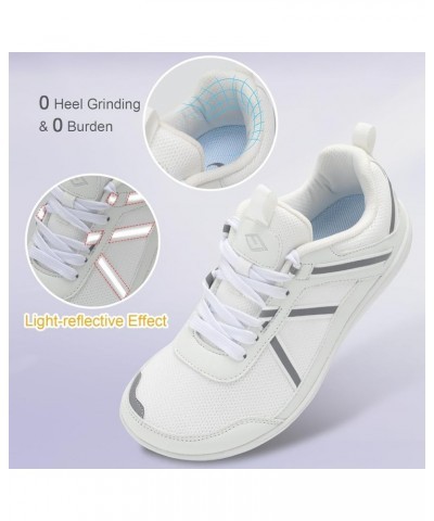 Womens Minimalist Shoes Wide Width Barefoot Shoes Casual Walking Shoes Comfy Fashion Sneaker White $16.81 Athletic Shoes