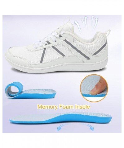 Womens Minimalist Shoes Wide Width Barefoot Shoes Casual Walking Shoes Comfy Fashion Sneaker White $16.81 Athletic Shoes