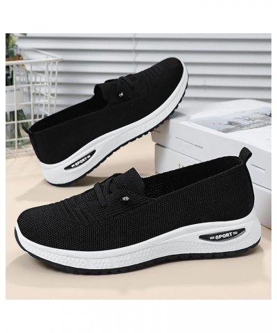 Casual Ladies Single Shoes Breathable Comfortable Middle Mom Shoes Business Casual Shoes for Women Winter Black $15.53 Athlet...