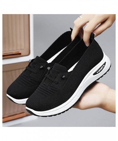 Casual Ladies Single Shoes Breathable Comfortable Middle Mom Shoes Business Casual Shoes for Women Winter Black $15.53 Athlet...