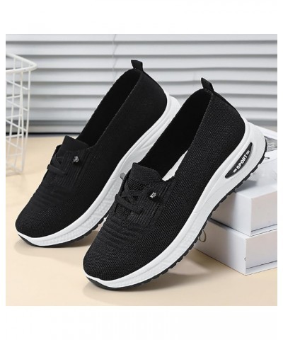 Casual Ladies Single Shoes Breathable Comfortable Middle Mom Shoes Business Casual Shoes for Women Winter Black $15.53 Athlet...