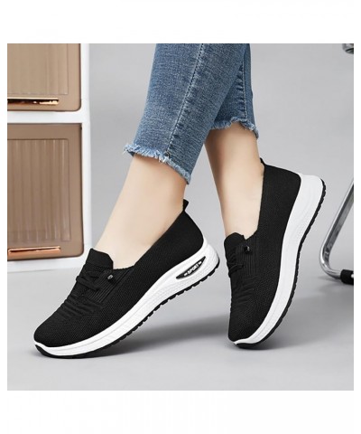 Casual Ladies Single Shoes Breathable Comfortable Middle Mom Shoes Business Casual Shoes for Women Winter Black $15.53 Athlet...