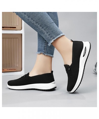 Casual Ladies Single Shoes Breathable Comfortable Middle Mom Shoes Business Casual Shoes for Women Winter Black $15.53 Athlet...