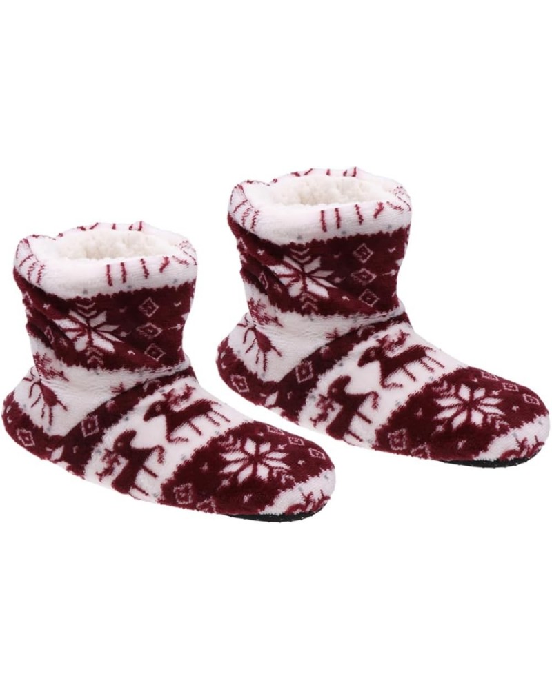 1 Pair Outdoor Socks Christmas Indoor Slipper Boots Warm House Slippers for Women Warm Winter Socks Red $7.58 Slippers