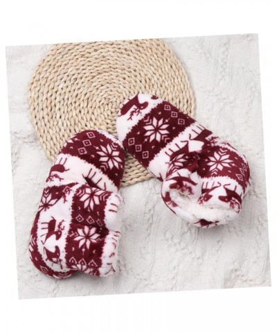 1 Pair Outdoor Socks Christmas Indoor Slipper Boots Warm House Slippers for Women Warm Winter Socks Red $7.58 Slippers