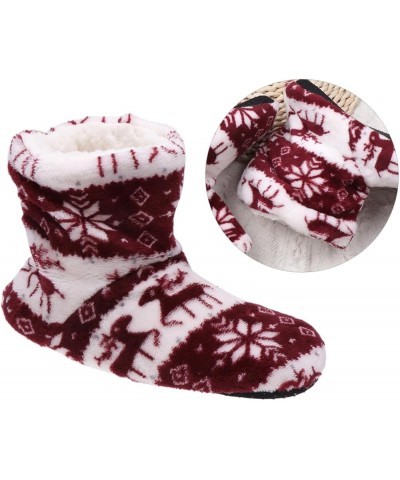 1 Pair Outdoor Socks Christmas Indoor Slipper Boots Warm House Slippers for Women Warm Winter Socks Red $7.58 Slippers