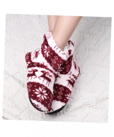 1 Pair Outdoor Socks Christmas Indoor Slipper Boots Warm House Slippers for Women Warm Winter Socks Red $7.58 Slippers