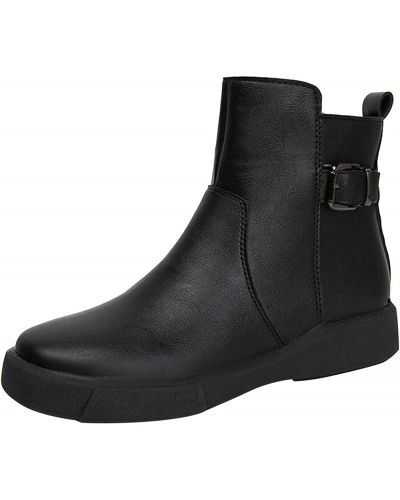 Ankle Boots for Women Ankle Booties With Zipper Women'S Knee High Boots Thick Heel Booties Black $26.41 Boots