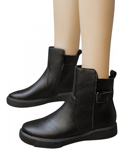 Ankle Boots for Women Ankle Booties With Zipper Women'S Knee High Boots Thick Heel Booties Black $26.41 Boots