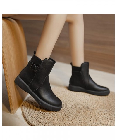 Ankle Boots for Women Ankle Booties With Zipper Women'S Knee High Boots Thick Heel Booties Black $26.41 Boots