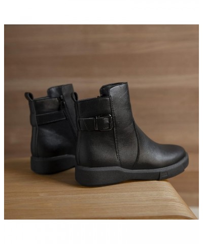 Ankle Boots for Women Ankle Booties With Zipper Women'S Knee High Boots Thick Heel Booties Black $26.41 Boots