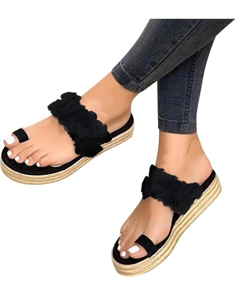 Open Toe Ring Sandals Slippers Toe Ring Sandals ​Shoes Clip Open Toe Slippers Flip Flops Women Sandals Summer Sandals,Red,US4...