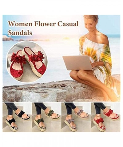 Open Toe Ring Sandals Slippers Toe Ring Sandals ​Shoes Clip Open Toe Slippers Flip Flops Women Sandals Summer Sandals,Red,US4...