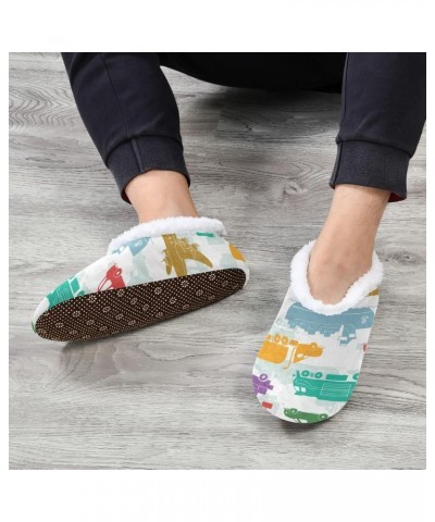 Cars Truck Home Slippers Airplane Ship Spa Travel House Slipper Soft Memory Foam Slipper Non Slip for Women Men Hotel Bedroom...