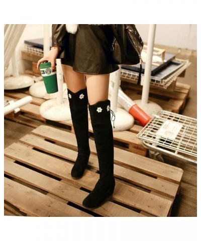 Women Knee High Suede Long Boots Heighten Casual Fashion Boots Office Work Autumn And Winter Keep Warm Biker Knight Boots Sid...