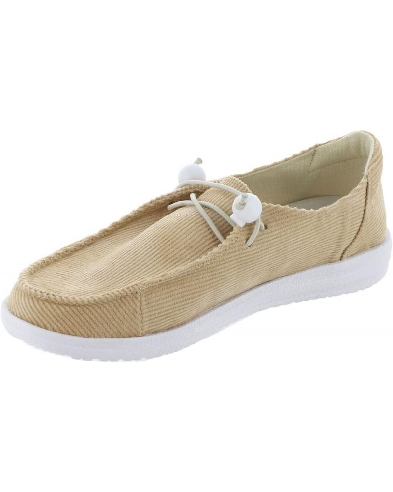 Corkys Womens Kayak Slip On Flats Casual - Red Tan-corduroy $12.55 Loafers & Slip-Ons