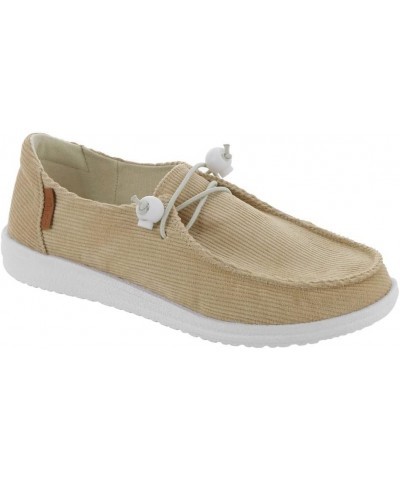 Corkys Womens Kayak Slip On Flats Casual - Red Tan-corduroy $12.55 Loafers & Slip-Ons