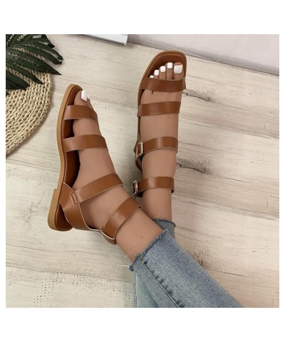 Sandals For Women Flat Sandals For Women Flats For Women Sandals Comfortable Beach Red Flats Shoes Women Wide Width Sa 6-brow...