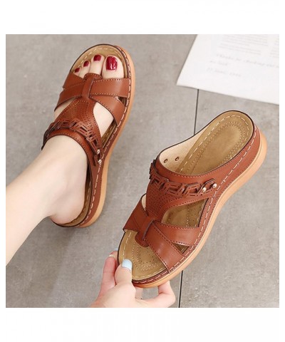 Wedge Sandals for Women Stripped Women Summer Solid Color Slip On Casual Open Toe Wedges Soft Bottom Breathable Slippers Shoe...