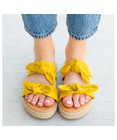 Womens Slides Sandals Slip on Bowknot Cute Slippers Summer Comfortable Casual Flat Beach Open Toe Sandals for Women Walking V...