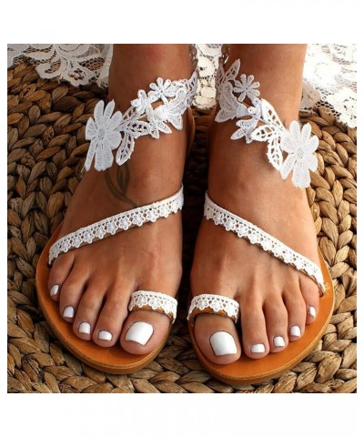 Womens Comfortable Arch Support Casual Flat Sandals Strappy Thong T-Strap Summer Flip Flops Sandal 80-ibzwp-white-10 $11.60 S...