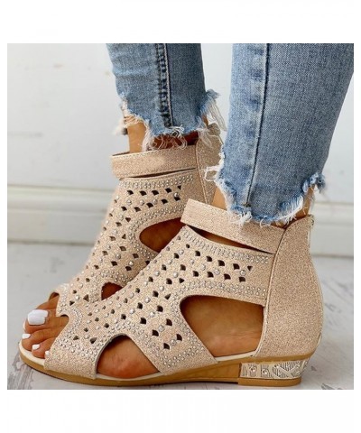 Low Wedges for Women Sandals Sandals Zipper Wedges Toe And Open Spring Shoes Casual Summer Shoes Women Sandals Size 8 Sandals...