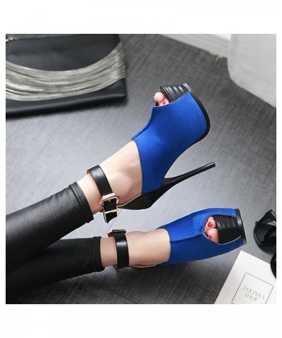 Women High Heel 13.5Cm Catwalk Fashion Shoes Nightclubs Super Sexy High Heel Buckle Sandals,Blue,7.5 $28.87 Sandals