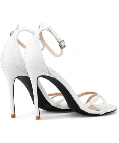 Fashion Sandals Women Thin High Heels Ankle Strap Summer Shoes White $26.45 Sandals