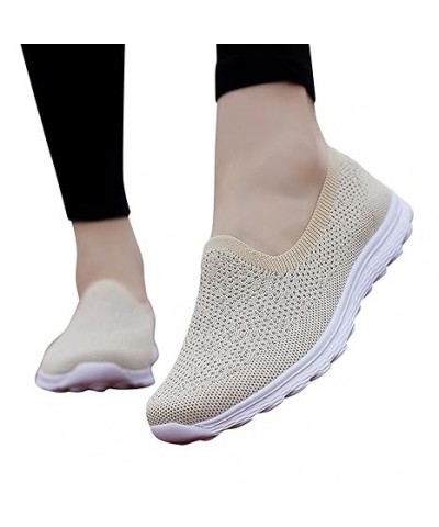 Womans Shoes Women Breathable Lace Up Shoes Casual Shoes Unisex Lightweight Work Shoes Sporty Breathable (Beige, 6.5) 7.5 Bei...