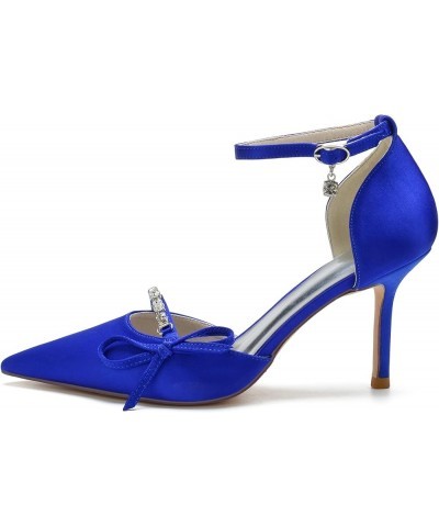 Women's Stiletto High Heels Closed Pointed Toe D'Orsay Dress Pumps Ankle Strap Party Wedding Bridal Shoes Navy $37.43 Pumps