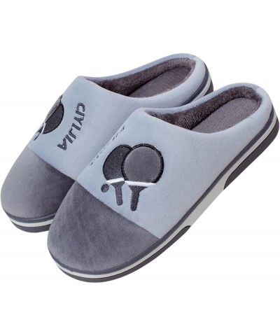 Men Women's Slippers Plush Lined Warm Home Warm Cotton Slippers Winter Home Chunky Arch Support Shoes F-grey $12.23 Slippers